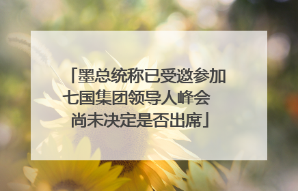 墨总统称已受邀参加七国集团领导人峰会 尚未决定是否出席