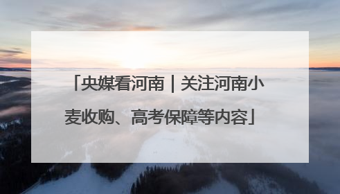 央媒看河南｜关注河南小麦收购、高考保障等内容