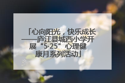 心向阳光，快乐成长——庐江县城西小学开展“5·25”心理健康月系列活动