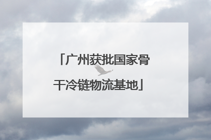广州获批国家骨干冷链物流基地