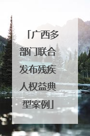 广西多部门联合发布残疾人权益典型案例