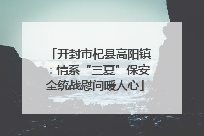 开封市杞县高阳镇：情系“三夏”保安全统战慰问暖人心