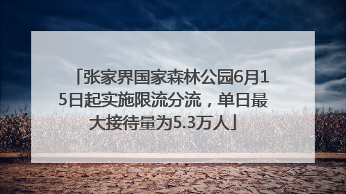 张家界国家森林公园6月15日起实施限流分流，单日最大接待量为5.3万人