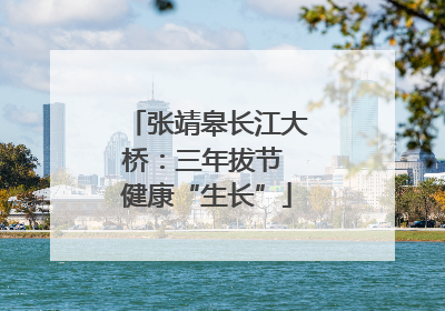 张靖皋长江大桥：三年拔节 健康“生长”