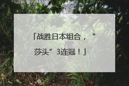 战胜日本组合，“莎头”3连冠！