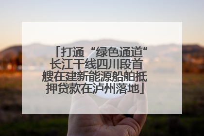 打通“绿色通道” 长江干线四川段首艘在建新能源船舶抵押贷款在泸州落地