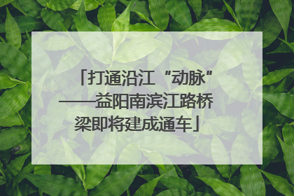 打通沿江“动脉”——益阳南滨江路桥梁即将建成通车