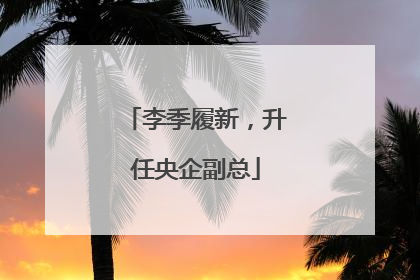 李季履新，升任央企副总