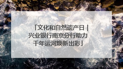 文化和自然遗产日｜兴业银行南京分行助力千年运河焕新出彩
