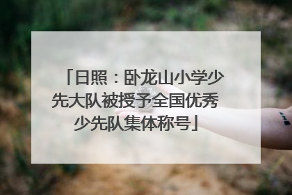 日照：卧龙山小学少先大队被授予全国优秀少先队集体称号