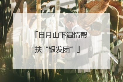 日月山下温情帮扶“银发团”