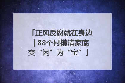 正风反腐就在身边｜88个村摸清家底变“闲”为“宝”