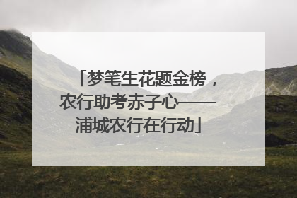 梦笔生花题金榜，农行助考赤子心——浦城农行在行动