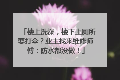 楼上洗澡，楼下上厕所要打伞？业主找来维修师傅：防水都没做！