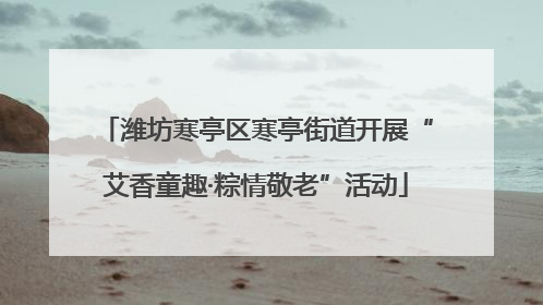 潍坊寒亭区寒亭街道开展“艾香童趣·粽情敬老”活动