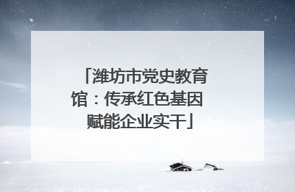潍坊市党史教育馆：传承红色基因 赋能企业实干