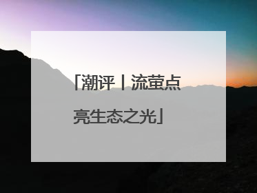 潮评丨流萤点亮生态之光