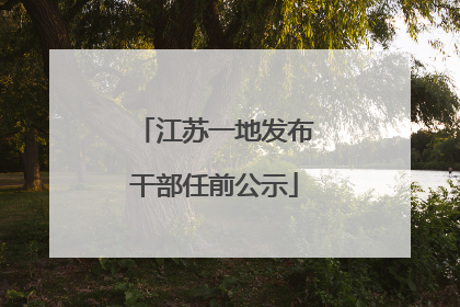 江苏一地发布干部任前公示