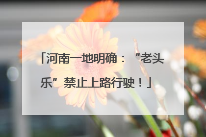 河南一地明确：“老头乐”禁止上路行驶！