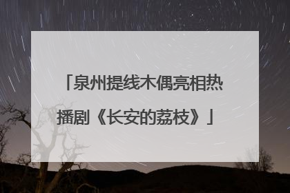 泉州提线木偶亮相热播剧《长安的荔枝》