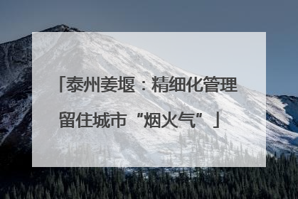 泰州姜堰：精细化管理留住城市“烟火气”