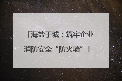 海盐于城：筑牢企业消防安全“防火墙”