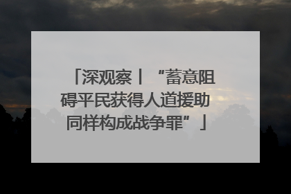 深观察丨“蓄意阻碍平民获得人道援助同样构成战争罪”