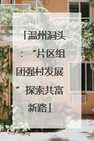 温州洞头：“片区组团强村发展”探索共富新路