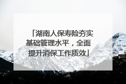 湖南人保寿险夯实基础管理水平，全面提升消保工作质效