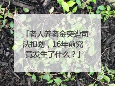 老人养老金突遭司法扣划，16年前究竟发生了什么？