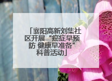 襄阳高新刘集社区开展“癌症早预防 健康早准备”科普活动