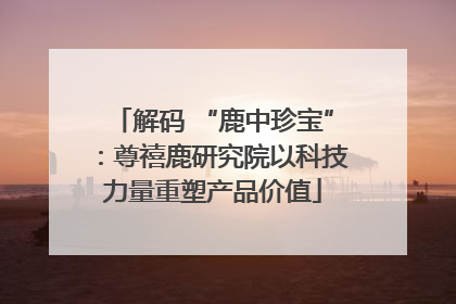 解码 “鹿中珍宝”：尊禧鹿研究院以科技力量重塑产品价值