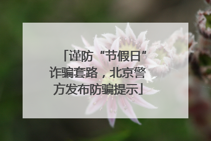 谨防“节假日”诈骗套路，北京警方发布防骗提示
