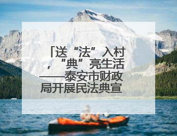 送“法”入村，“典”亮生活——泰安市财政局开展民法典宣传活动