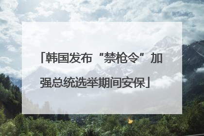 韩国发布“禁枪令”加强总统选举期间安保