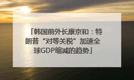 韩国前外长康京和：特朗普“对等关税”加速全球GDP缩减的趋势