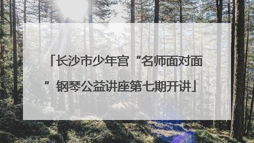 长沙市少年宫“名师面对面”钢琴公益讲座第七期开讲