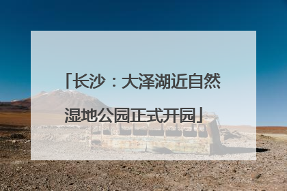 长沙：大泽湖近自然湿地公园正式开园