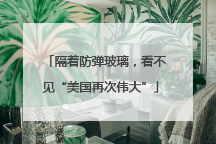 隔着防弹玻璃，看不见“美国再次伟大”