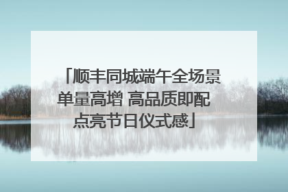 顺丰同城端午全场景单量高增 高品质即配点亮节日仪式感