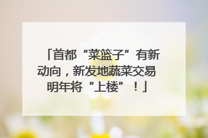首都“菜篮子”有新动向，新发地蔬菜交易明年将“上楼”！