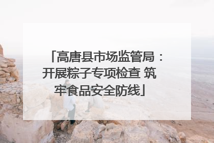 高唐县市场监管局：开展粽子专项检查 筑牢食品安全防线
