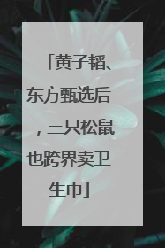 黄子韬、东方甄选后，三只松鼠也跨界卖卫生巾