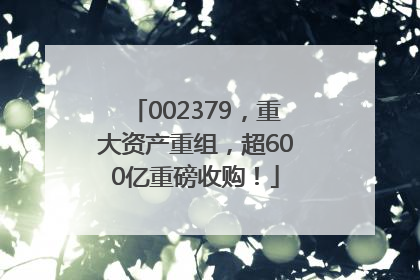 002379，重大资产重组，超600亿重磅收购！