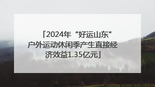 2024年“好运山东”户外运动休闲季产生直接经济效益1.35亿元