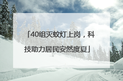 40组灭蚊灯上岗，科技助力居民安然度夏