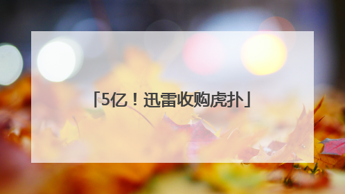 5亿！迅雷收购虎扑